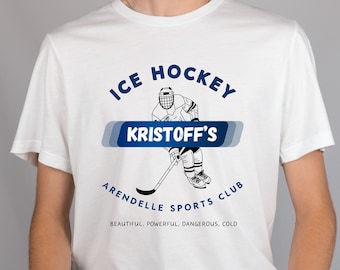 Camiseta de hockey sobre hielo de Kristoff, camiseta de Frozen, camiseta para hombre, camiseta de Kristoff, camiseta de Frozen para hombre, camiseta de Arendelle