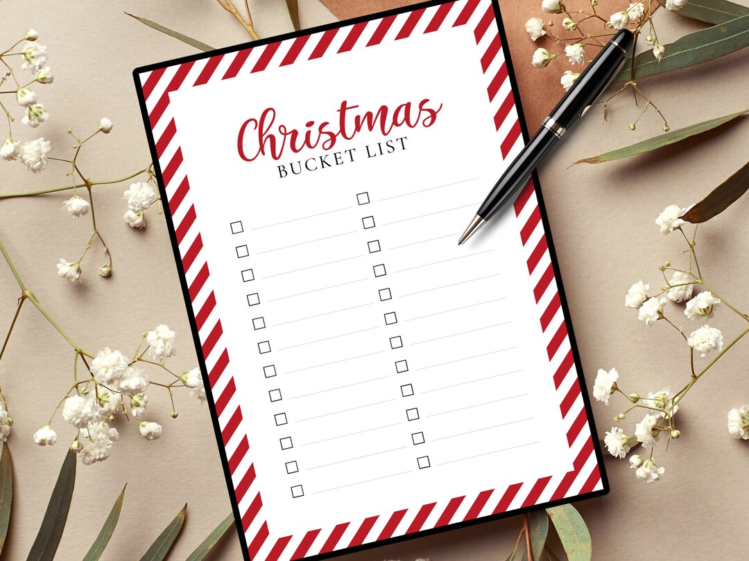 Christmas Bucket List Fillable PDF Printable Christmas - Etsy