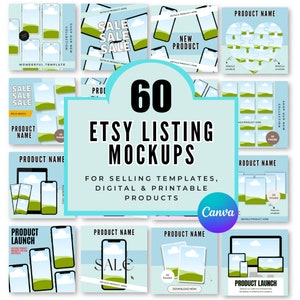 Square Etsy Mockups for Listing, Canva Mockups for Printables, Canva Listing Templates, Mockup Etsy Listing Templates,Mockup Canva Templates