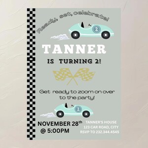 Race car Birthday Invitation