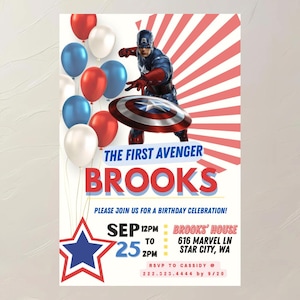 Captain American Birthday Invitation