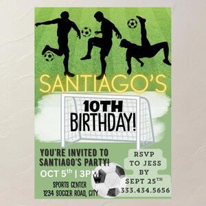 Editable US Soccer Birthday Invitation