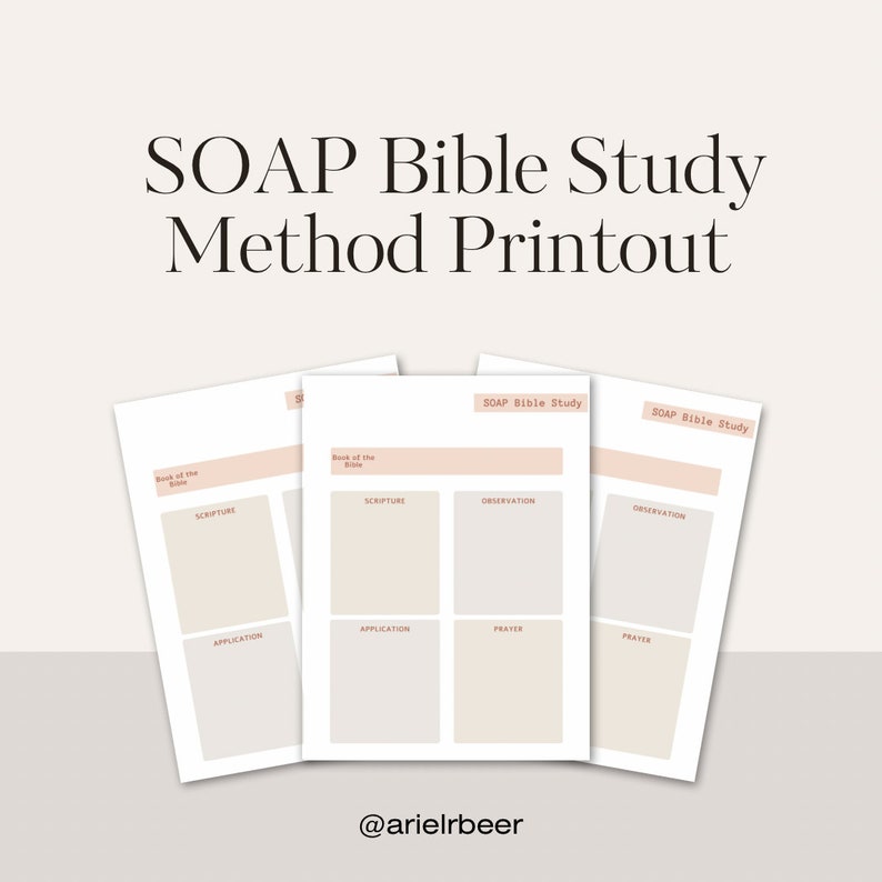 SOAP Bible Study Method Printable Bible Study Etsy