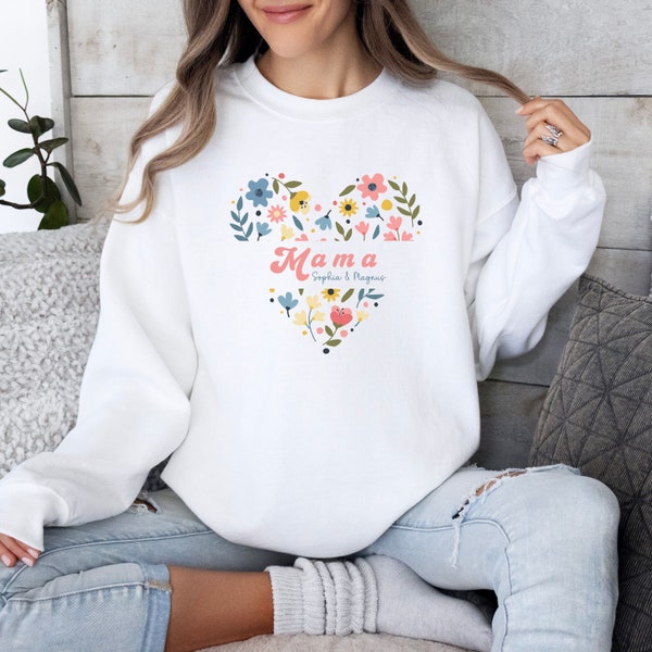 Personalized Mom Sweatshirt, Pregnancy Announcement, Mothers Day Gift, New Mom Gift, Mom To be Gift, Custom Name Mom Shirt, Kid Name Hoodie