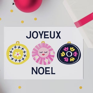Joyeux Noel bauble Christmas greeting card