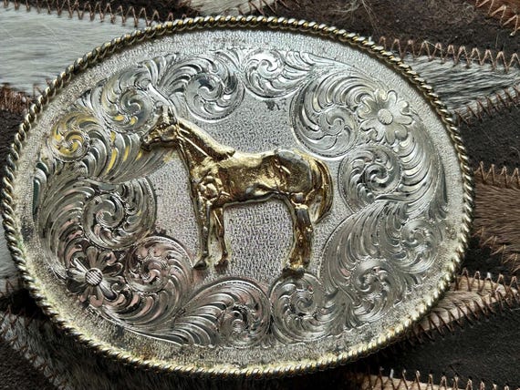 Vintage Montana Silversmiths Belt Buckle