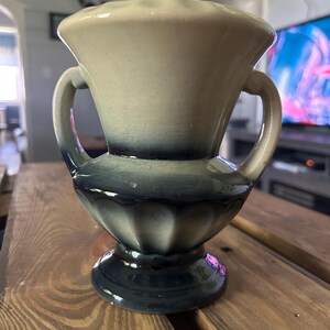 Vintage 1940s Fapco USA Pottery Fluted Handle Trophy Vase