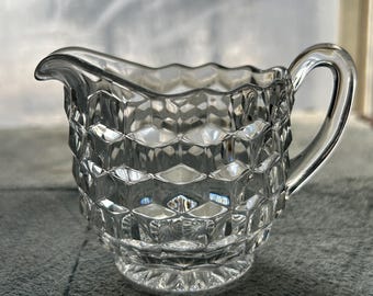 Fostoria American Lady Creamer, Cubist Diamond Pattern