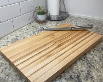 Handmade Hard Maple Butcher Block Cutting Board, Durable Kitchen Prep Tool