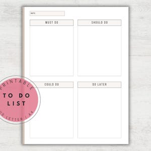 Simple Priority To Do List - Printable Task Management