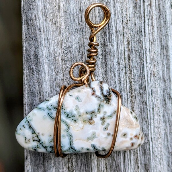 Tree Agate Pendant for Calming, Healing, and Health