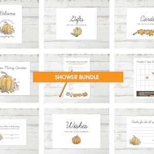 Pumpkin, Spice, and Everything Nice - Shower Bundle | Little Pumpkin Baby Shower Games | Fun Fall Instant Download Printable Art