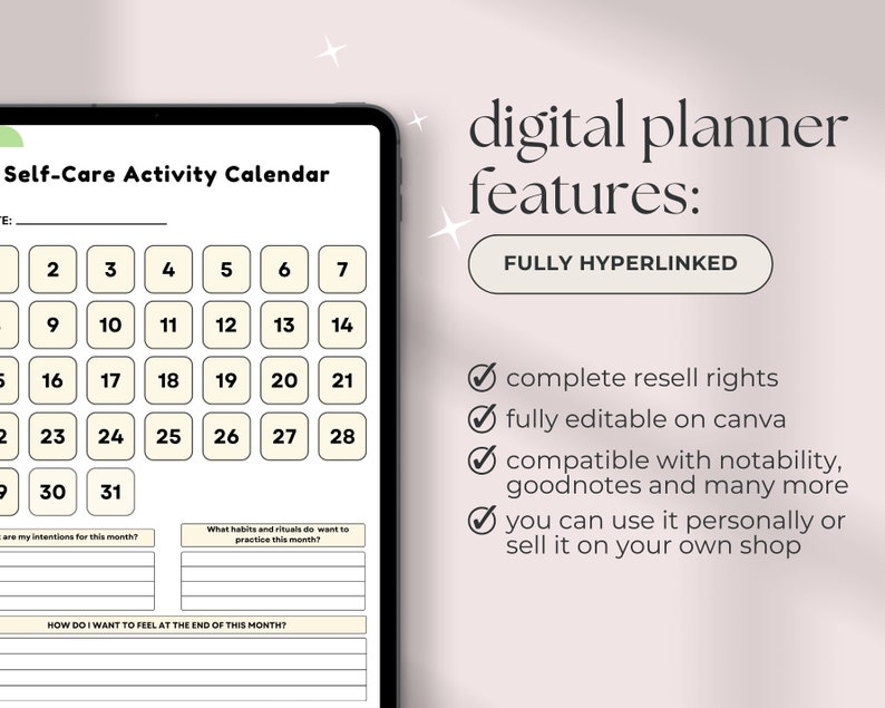 PLR Digital Planner, Plr Self Care & Anxiety Planner, Master Resell ...