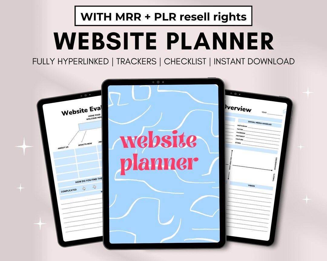 PLR Digital Planner, Plr Website Planner, Digital Website Planner ...