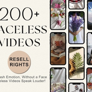 200+ Faceless Aesthetic Stock Videos Bundle for Instagram Reels PLR MRR Resell Rights Faceless Reels Faceless Content Reels Template PLR