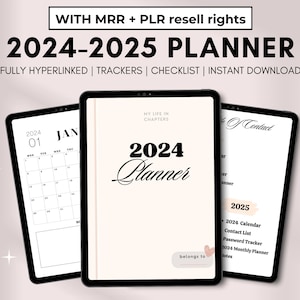 PLR 2024 Planner, PLR Planners, MRR Digital Planner, Plr Journal, Plr Digital Product, Dfy Content, Plr Notebook, Mrr Digital Products
