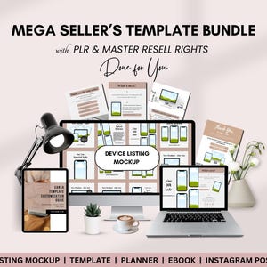 Paquete de plantillas para vendedores de PLR, plantilla Canva de MRR, guía para vendedores de PLR, obsequio de MRR, producto digital de PLR, página de agradecimiento, plantilla de maqueta de listado