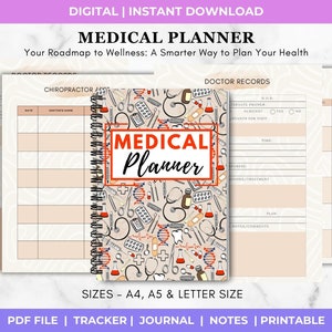 Medical Planner, Medical Binder, Medical Tracker, Wellness Planner ...