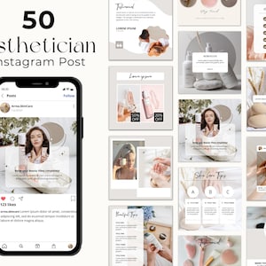 50 Skincare Instagram Templates, Esthetician Instagram Templates, Dermatologist Templates, Skincare Social Media, Skincare Posts, Canva