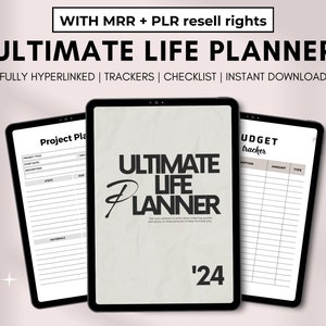 PLR Digital Planner, Plr Ultimate Life Planner, Life Planner, Master Resell Rights, Plr Digital Products, MRR, Plr Canva Templates