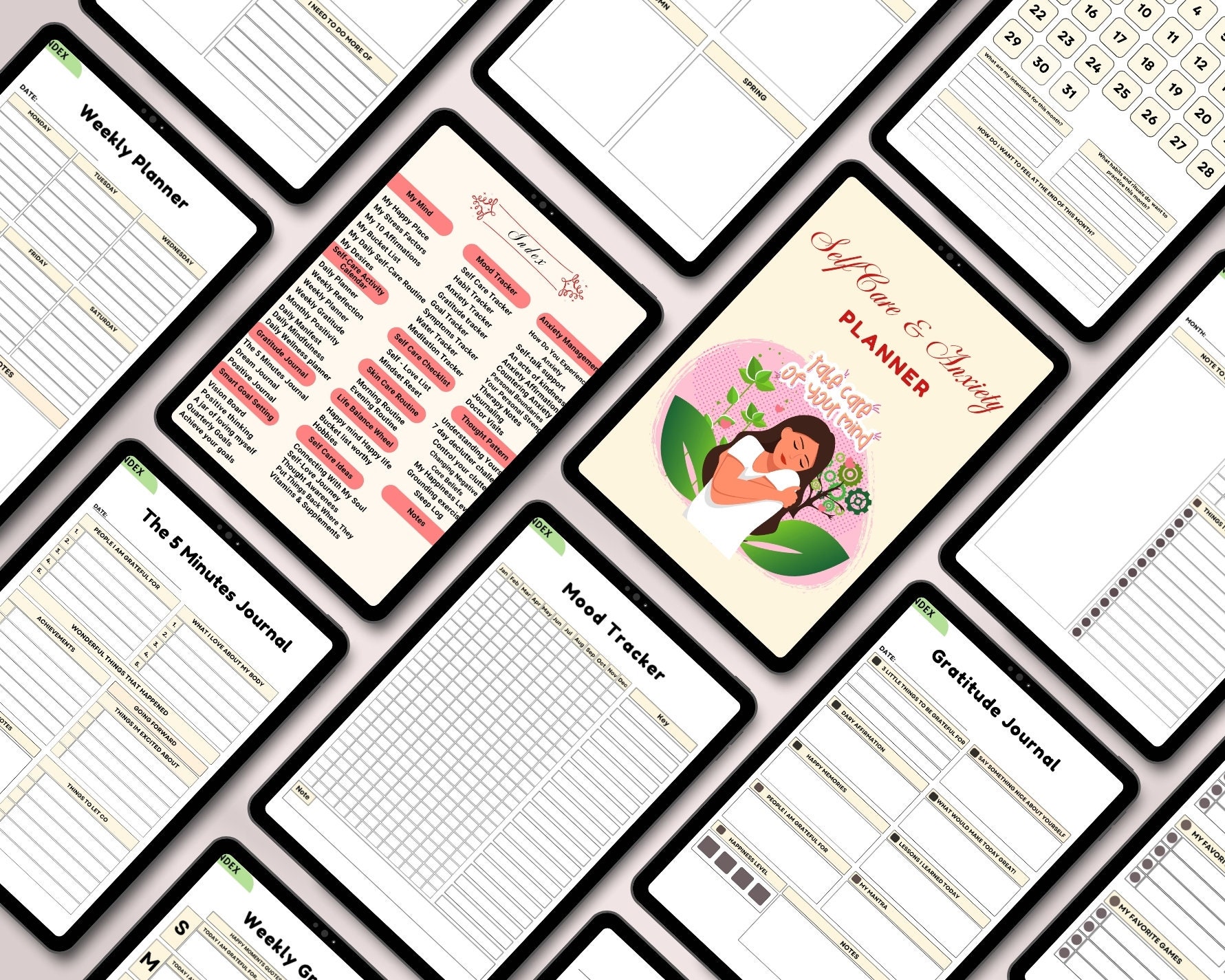 PLR Digital Planner, Plr Self Care & Anxiety Planner, Master Resell ...