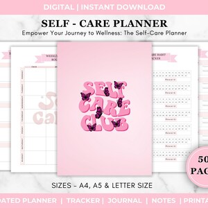 Self Care Planner, Self Care Checklist, Selfcare Journal Tracker, Wellness Planner Printable, Daily Wellbeing, Mindfulness Mental Health Kit