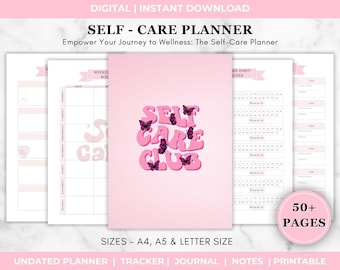 Self Care Planner, Self Care Checklist, Selfcare Journal Tracker, Wellness Planner Printable, Daily Wellbeing, Mindfulness Mental Health Kit