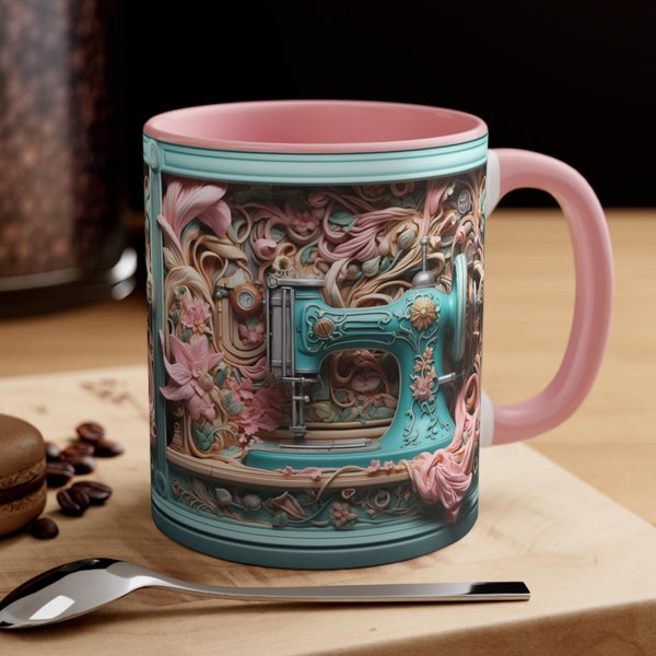 ANTIQUE SEWING MACHINE 3D Mug - Gifts for Grandma - Gifts for Her - Sewing machine cup coffee mug - Sewing themed novelty Mug - Mother's Day