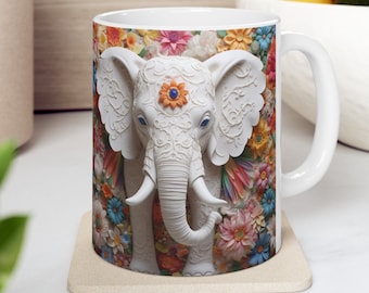 GANESHA ELEPHANT MUG | Elephants Coffee Mugs | Gifts for Elephant Lovers Indian Hindu Ganesh