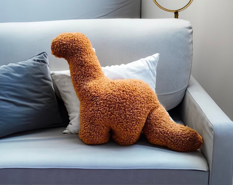 Giant Dino Nugget Pillow, Nuggie Couch Cushions, Unique Dino Pillow