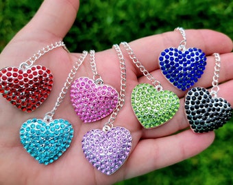 Bling Rhinestone Heart Tumbler Charms