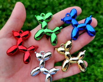 Metallic Balloon Dog Charms