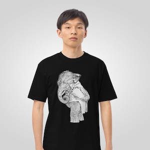 Camiseta de hombre de peso pesado premium de diseño vintage, elefante, estilo retro