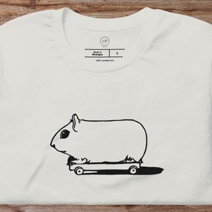 Camisa Guinea Pig, Camiseta 100% Algodón, Ilustración vintage, Animal divertido, dibujo minimalista