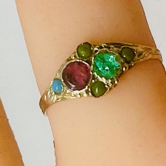 Vintage 14k Yellow Gold Emerald Ruby Ring - Size 6 - image 1