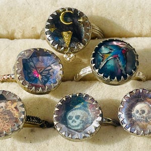 Gothic Memento Mori Ring -  Stuart Crystal Style Mourning Ring - Unique Antique Style Mourning Jewelry