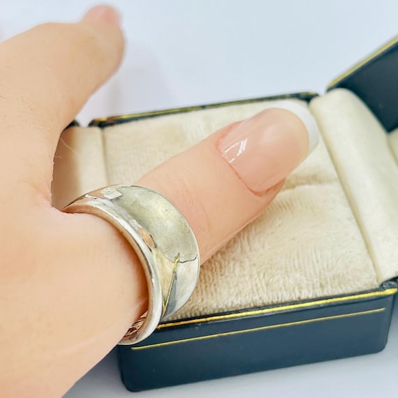Gothic solid sterling silver wave ring in size 10 - image 6