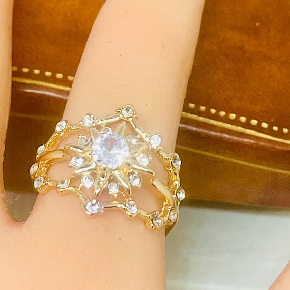 Vintage Star Ring: 18k Yellow Gold Filled Stateme… - image 10