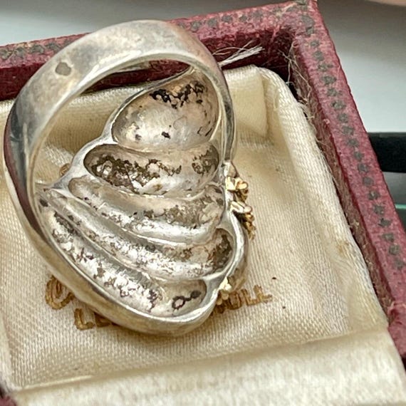 Solid sterling silver and gold statement Ring: La… - image 7