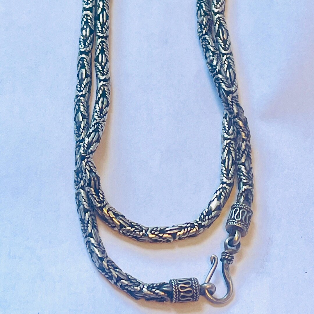 Vintage Balinese Sterling Silver Chain Necklace - Heavy 22 Inch - Etsy