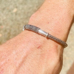 Vintage Balinese Heavy Sterling Silver bracelet 8 inch Balinese solid sterling silver chain bracelet for him sterling everyday bracelet