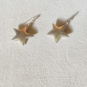 Vintage Sterling Silver Star Earrings: .925 Italy Silver