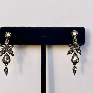 Antique Diamond Edwardian Gold Foil Back Rose Cut Diamond Earrings