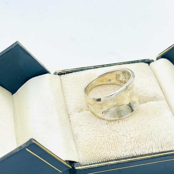 Gothic solid sterling silver wave ring in size 10 - image 5