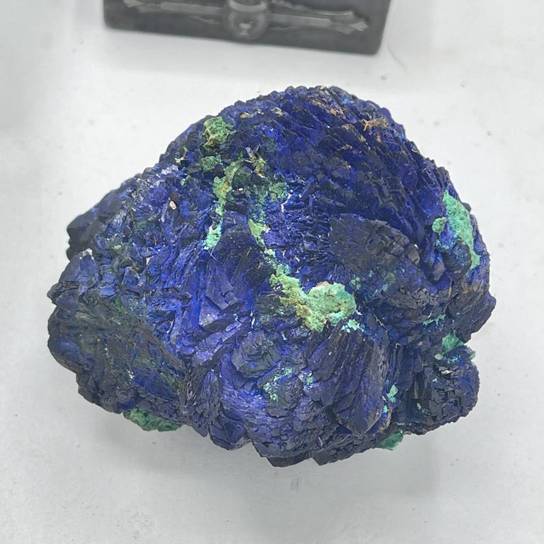 Vintage Azurite Malachite Crystal Rosette – Natural Gemstone Specimen image 7