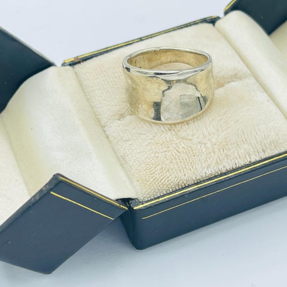 Gothic solid sterling silver wave ring in size 10 - image 4