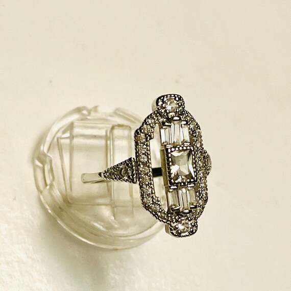 Vintage Sterling Silver Statement Ring: Gothic Pr… - image 4