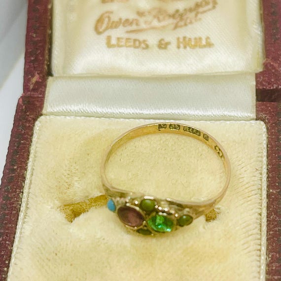 Vintage 14k Yellow Gold Emerald Ruby Ring - Size 6 - image 4