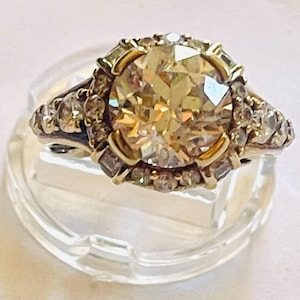 Bague de fiançailles vintage en or 18 carats sur argent sterling