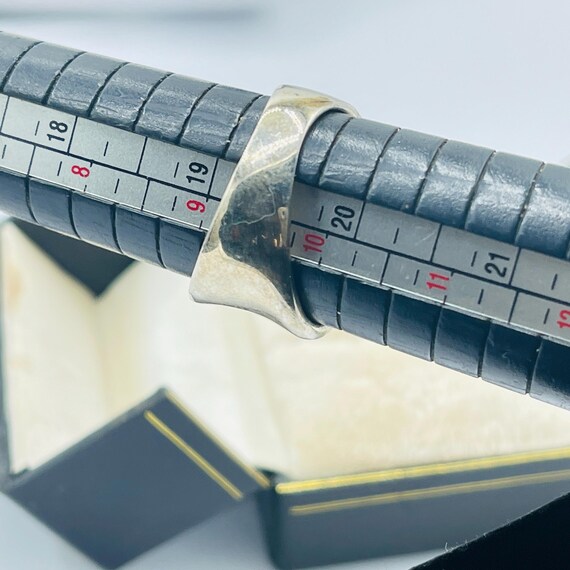 Gothic solid sterling silver wave ring in size 10 - image 9